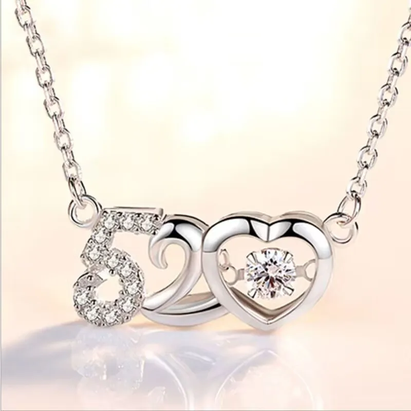 

Luxury 925 Sterling Silver Crystal Heart Love Necklaces For Women Wedding Accessories Jewelry Valentine's Day Gifts