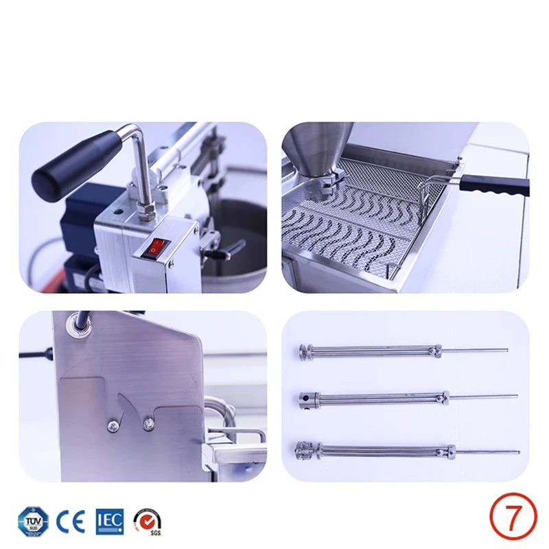 NP-7-1 Desktop Automatic Potti Donut Fryer Electric Fryer Three Types of Molds Donut Machine Commercial Donut Making 6