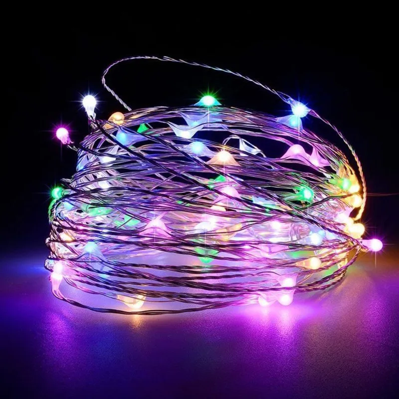 Enchanting LED Fairy String Lights - Silver Wire Garland for Holiday and Event Decoration