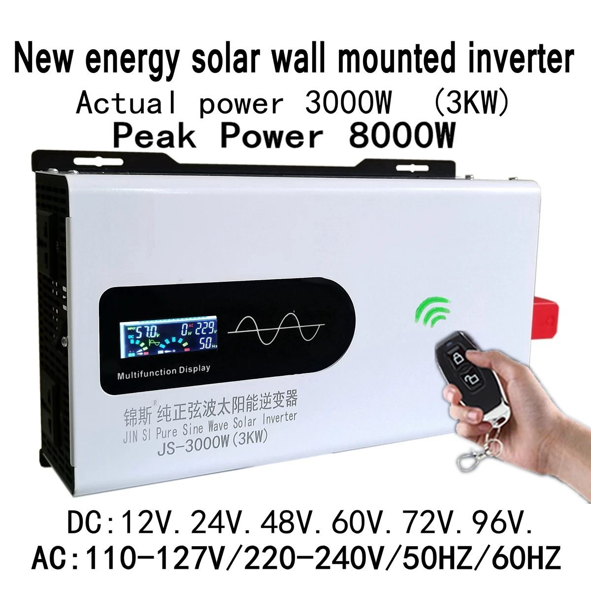 Pure Sine Wave Inverter 220V Portable Power Bank Solar 8000W 3000W