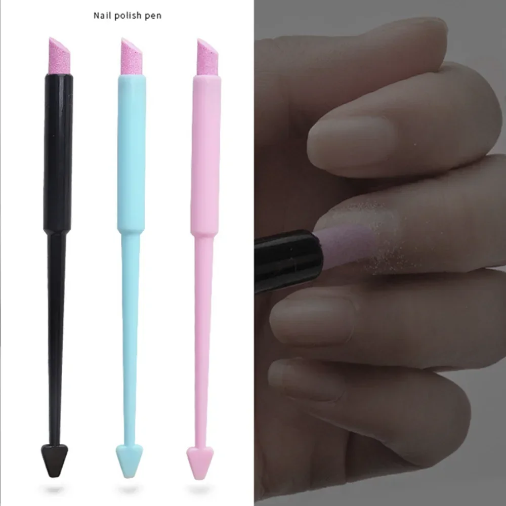Double Head Quartz Grinding Pen Nail Cuticle Scissors Dead Skin Remover Nail Polish Manicure Stick Files Tool Accessories