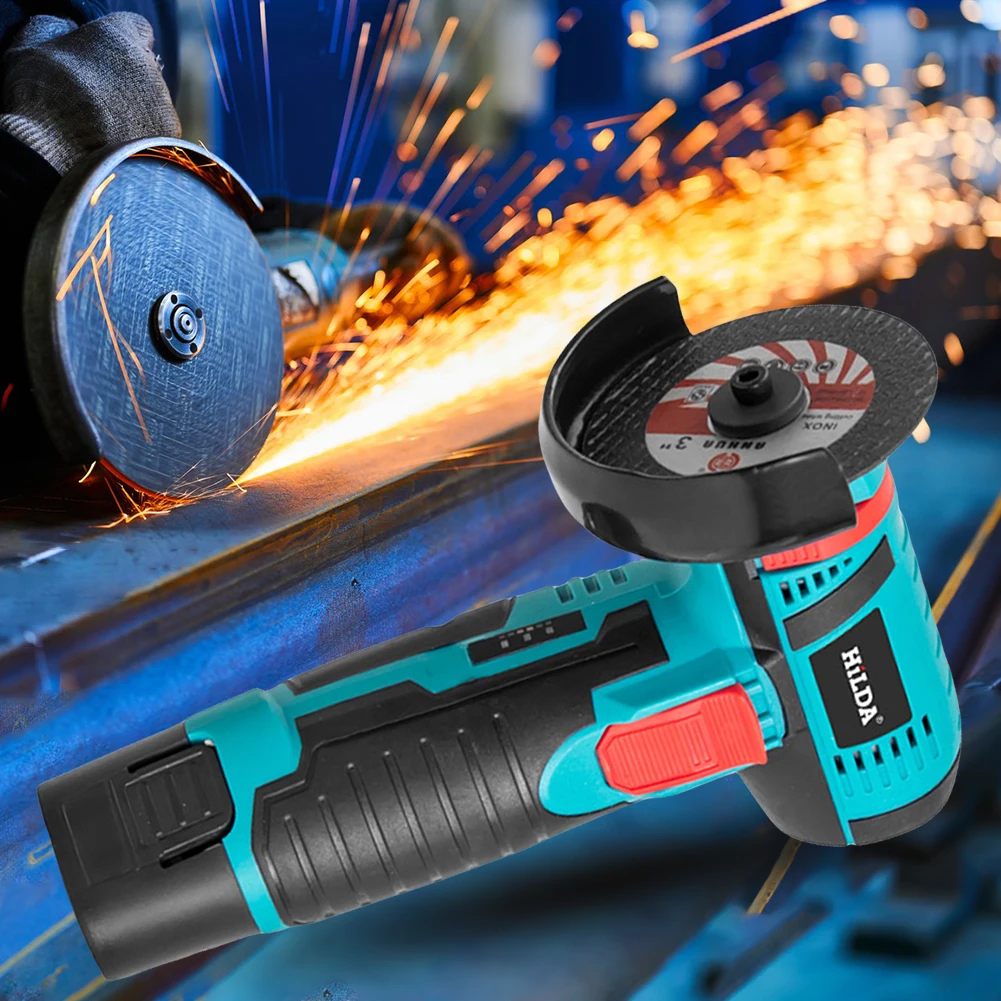 

12V Small Brushless Angle Grinder 19500RPM 300W Cordless Polishing Machine Rechargeable Cutting Grinding Machine Electric Tool