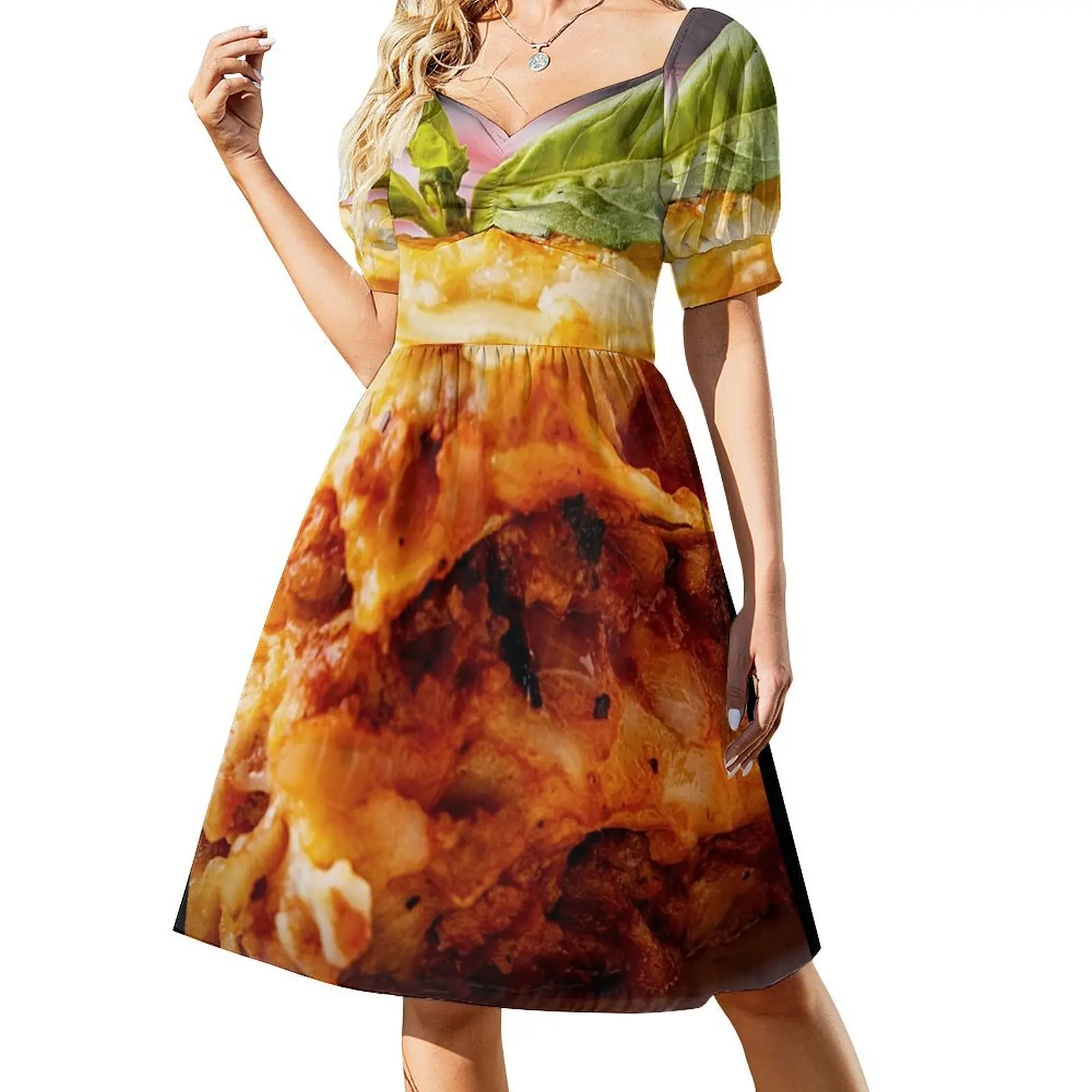 thumbnail image 1 of Vestido Lasaña de Manga Corta vestidos mujer vestidos de verano para ocasiones formales Ropa, 1 of 7