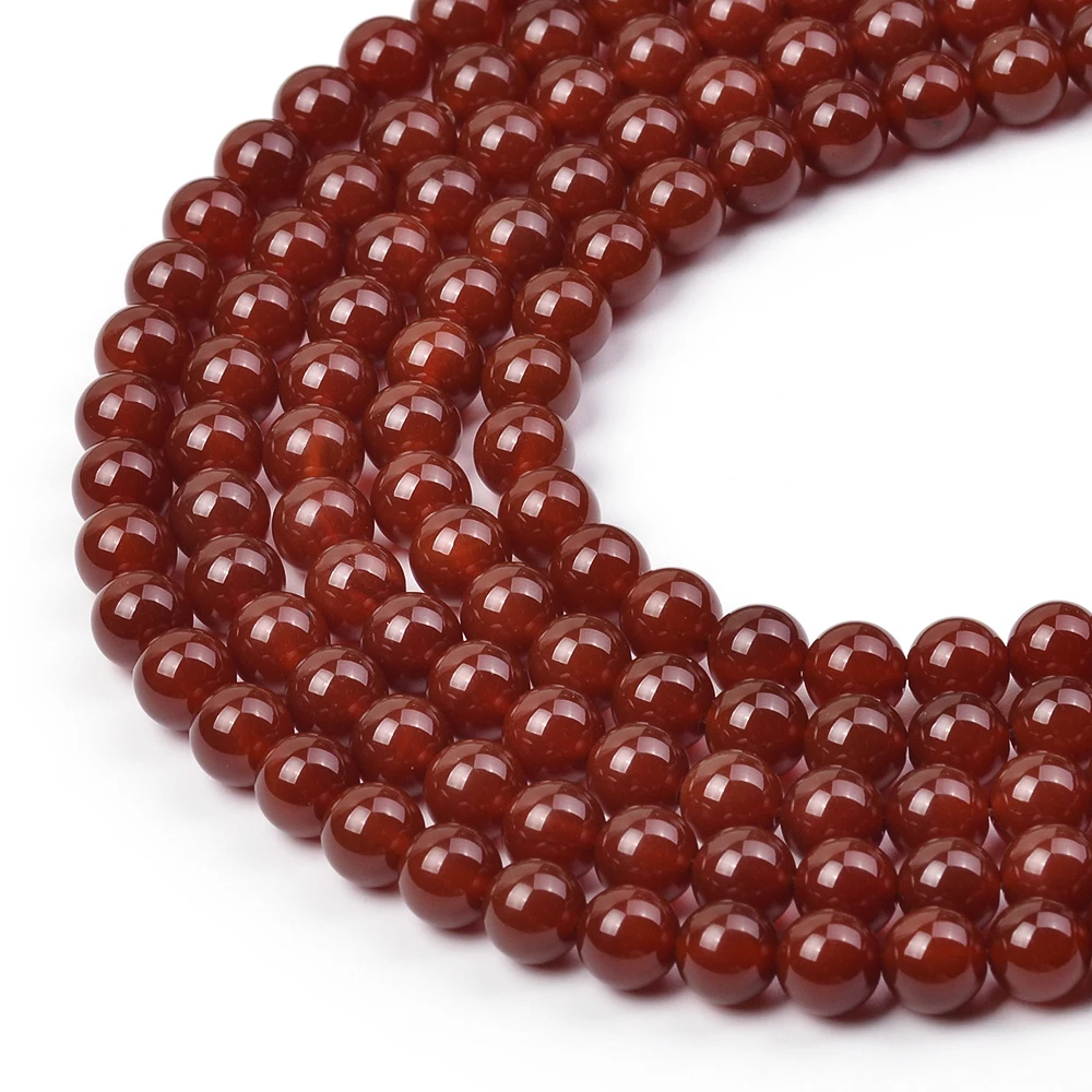 

4mm-12mm Round Shape Smooth Carnelian Natural Stone Bead For Hand Made Bracelet Necklace Earrings jewelry