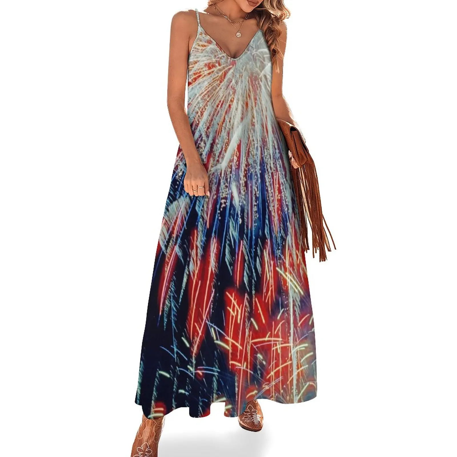 

By the Rockets' Red Glare Sleeveless Dress evening dress dress elegant women's sets