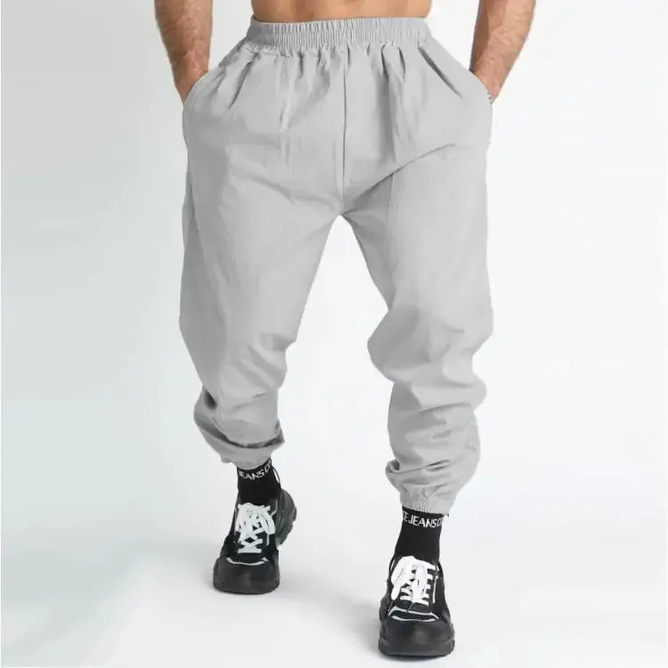 New Men's Sport Pants Loose Fit Training Trousers Thin Quick Dry Elastic Cuffed Running Autumn Long Pants Fitness Sweatpant