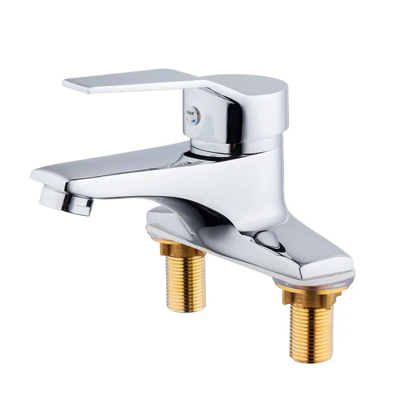

Mixer Single Handle Sink Mixer Faucet Hot and Cold Water Faucet Sink Faucet Copper Double Hole Installation Washbasin Faucet