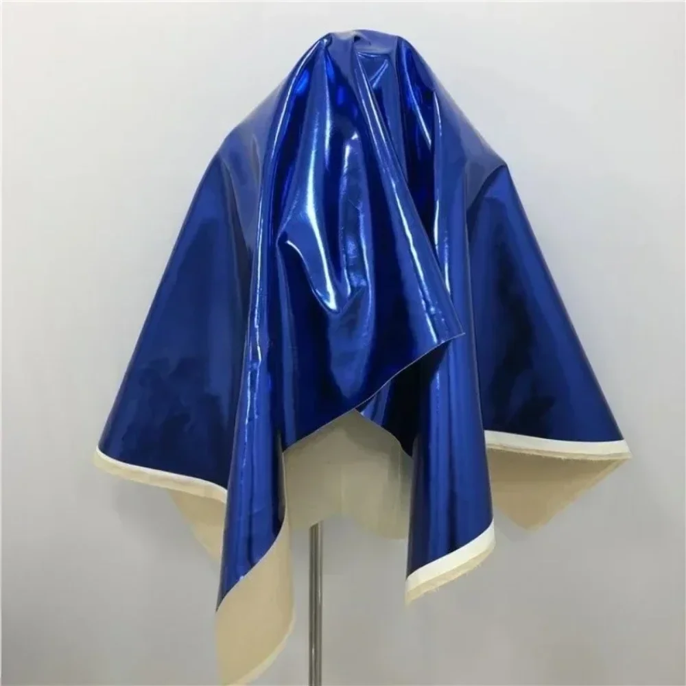 밝은 파란색 에나멜 PU 가죽 원단, DIY 댄스 의상, DIY 재봉, 야드 단..