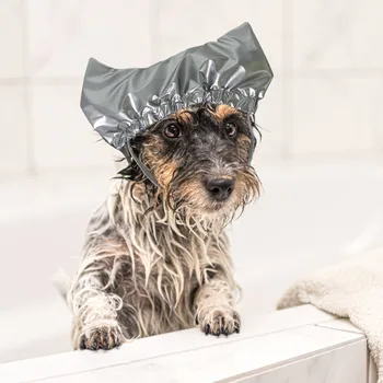 Taking Dog Shower With Adjustable Pet Cap For Ears- Shower Shower Cats Cap Pet Bath Strap Dogs Cap New Year Outfit For Dogs 4