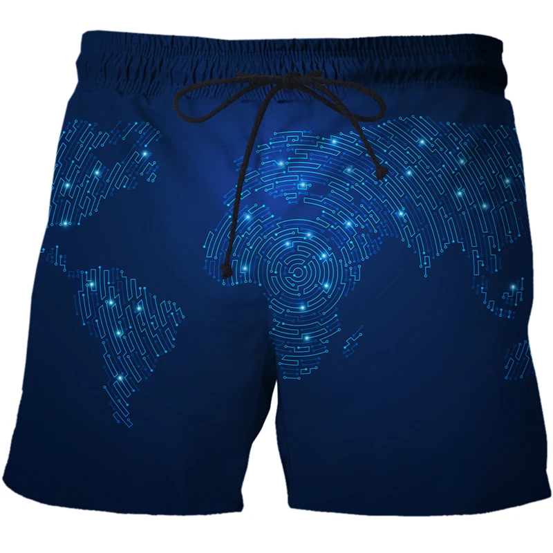 

2023 Men's Beach Casual 3D AI technology data pattern Summer Sports Casual Fashion Beach Shorts XXS-4XL