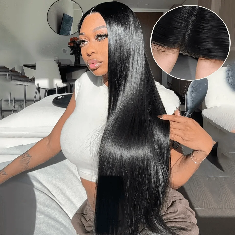 250% Density Lace Front Human Hair Wigs Brazilian Hd Transparent Straight 30 40 Inch 13x4 5X5 Lace Front Wig For Women 2