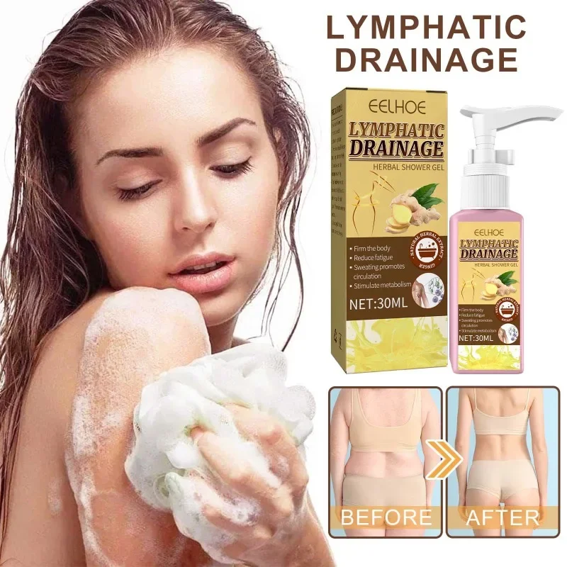Women Lymphatic Drainage Herbal Shower Gel 30ml Slimming Weight Loss Deep Cleaning Body Wash sculping firming skin Shower Gel body wash