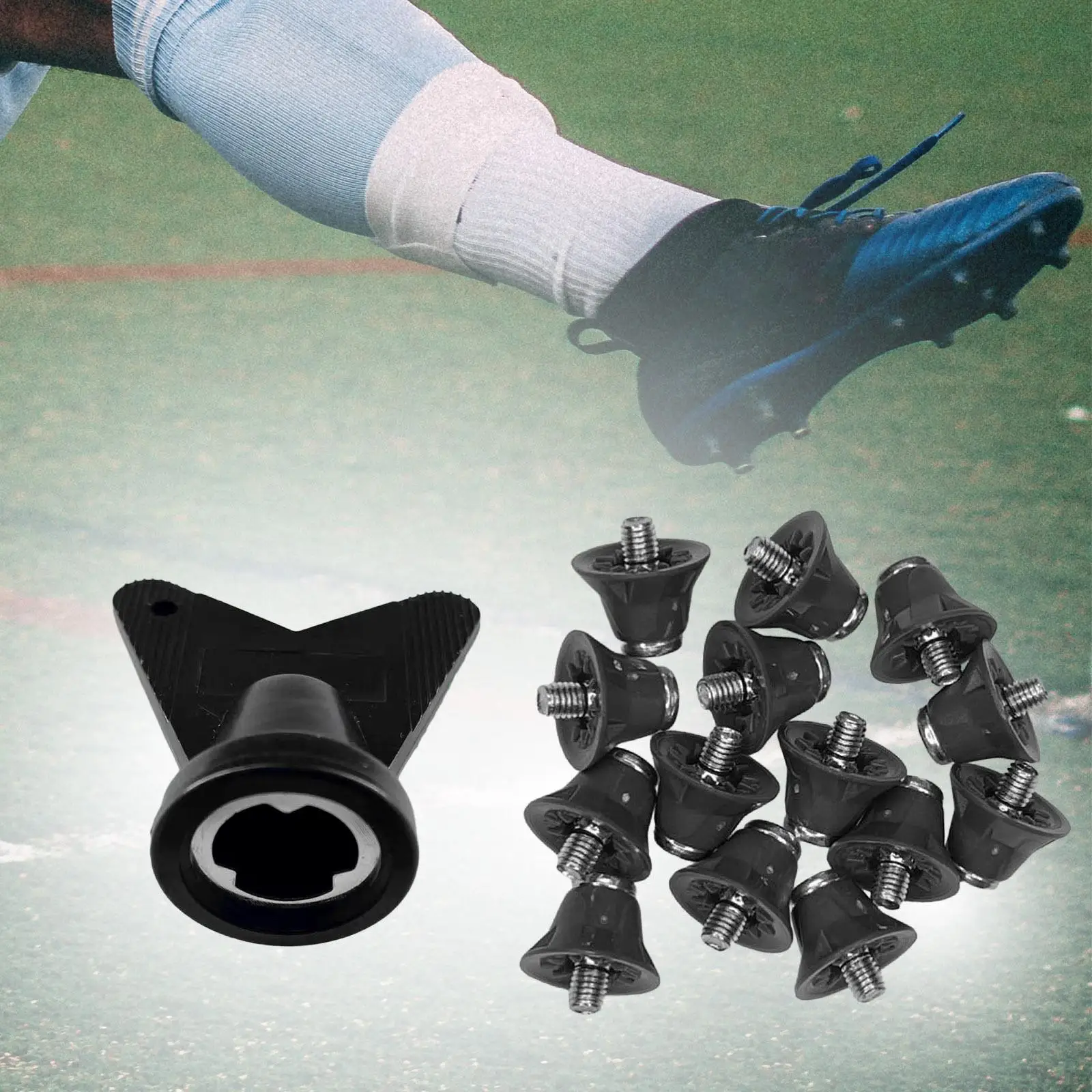 12x Football Boot Studs Non Slip Portable M5 Threaded Soccer Shoe Spikes Rugby Studs for Training Competition Athletic Sneakers