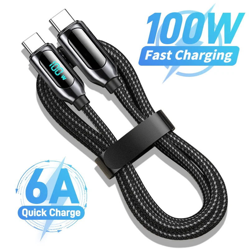 Cavo Di Ricarica Rapida Pd 100W 6A Per Iphone 15 1M Cavo Da Tipo C A Usb C Per Samsung S24 S23 Ultra Xiaomi 14 Ultra Accessori Per Telefoni