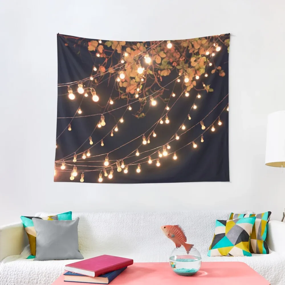 

Lights draping off the Tree with a Black Sky in the background Tapestry Decoration For Home Art Mural Home Supplies Tapestry