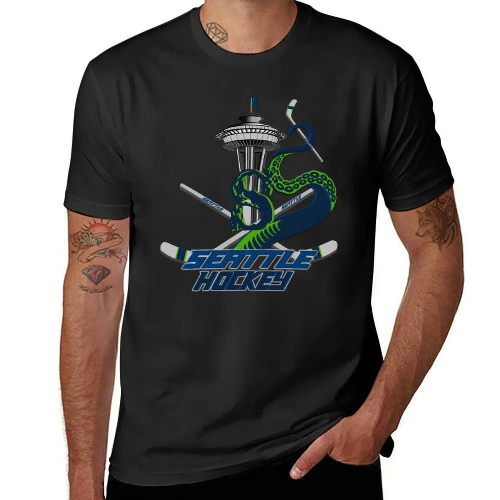 

Seattle Hockey T-Shirt Short sleeve tee Aesthetic clothing Men's clothing