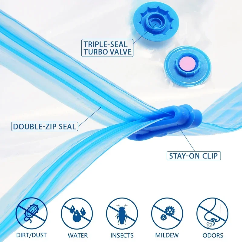 Vacuum Storage Bag Pouch Bags Clothes Pillows Bedding Organizer Blankets Space Saving Bag Makeup Home Organization Garden