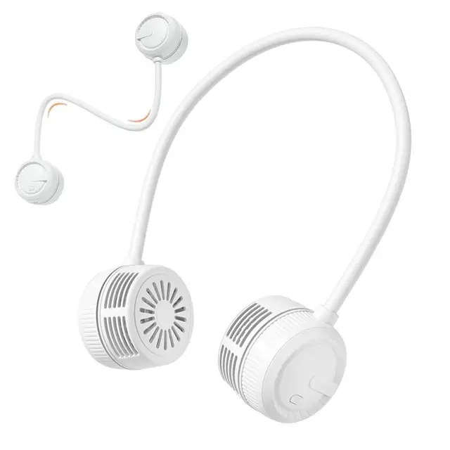 Körülbelül A Nyaki Ventilátorok 360 Hűtő Pengék 3 Sebességes Nyakhűtő Levél Nélküli, Újratölthető Fejhallgató-Kialakítás Munka Főzéséhez