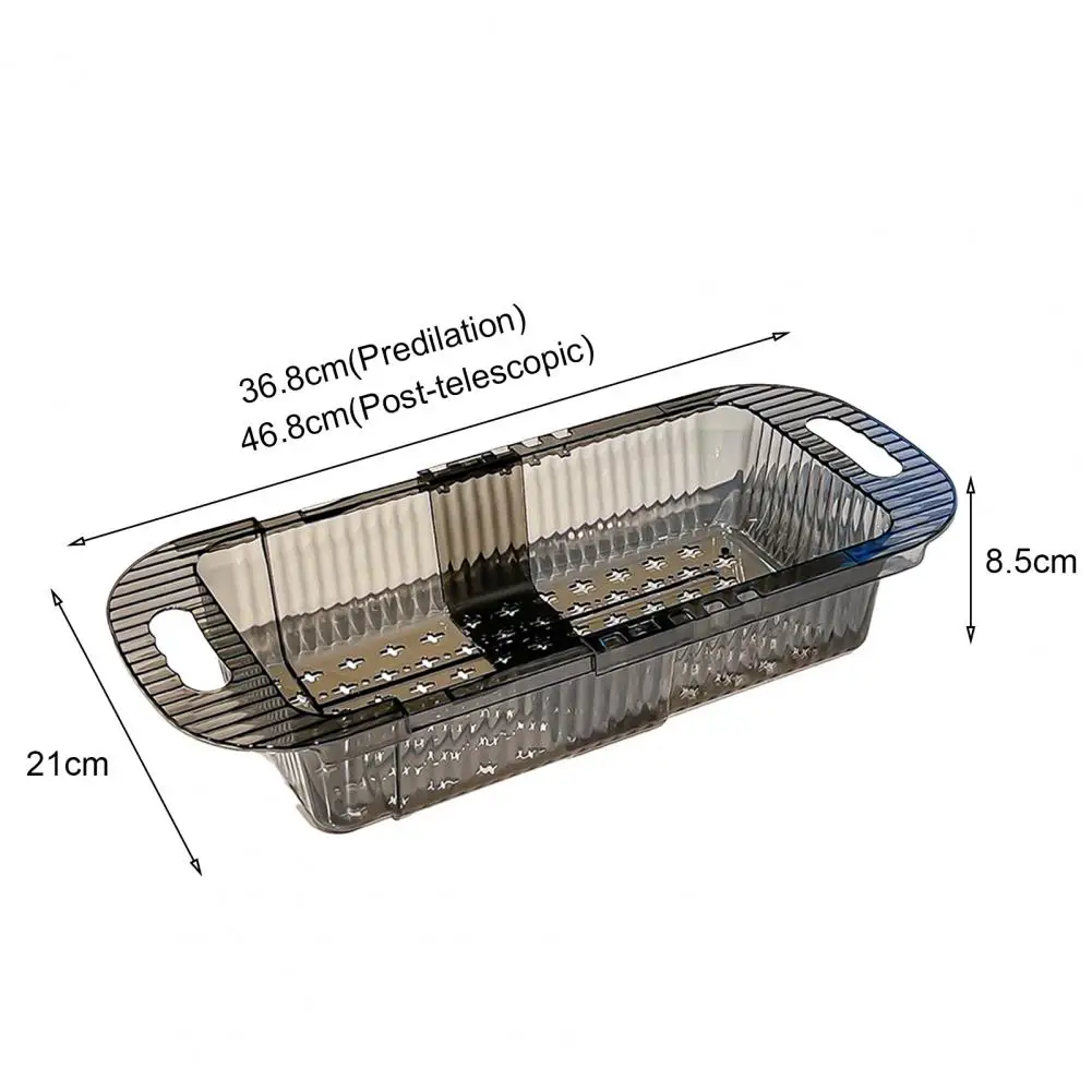 Telescopic Kitchen Sink Drain Basket Large Capacity Adjustable Strainer Sink Fruits Vegetables Washing Basket Dish Drying Rack