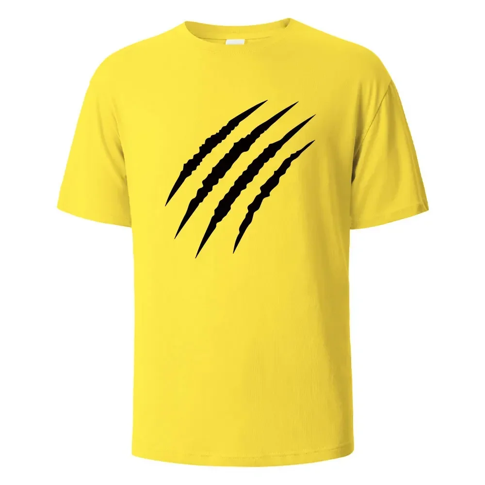 thumbnail image 1 of Camisetas gráficas Claw Marks Simplicity de verano, transpirables, cómodas, de algodón puro, para hombres y mujeres, ropa de gran tamaño con cuello redondo para hombres, 1 of 5