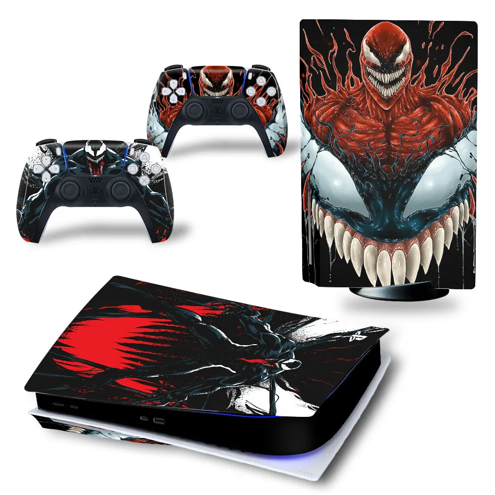 Marvel Venom PS5 Disc Edition Skin Sticker Cover Decal for PlayStation 5 Console and 2 Controllers PS5 Disc Skin Sticker Vinyl 