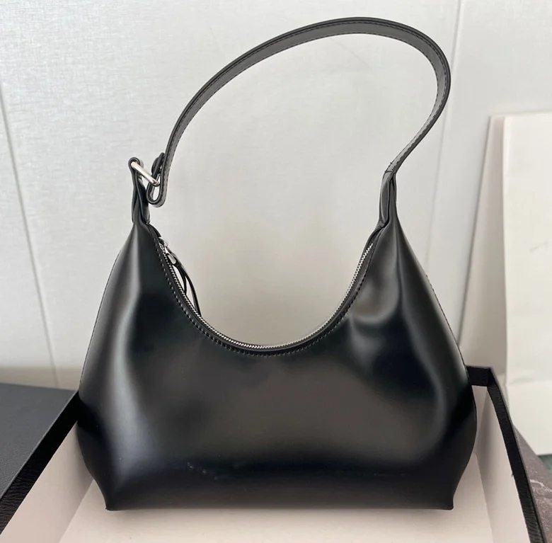

2023 High Quality Fashional Simple Classical Solid Black Underarm Bag Real Leather Ladies Shoulder Bags Handbag bags for women