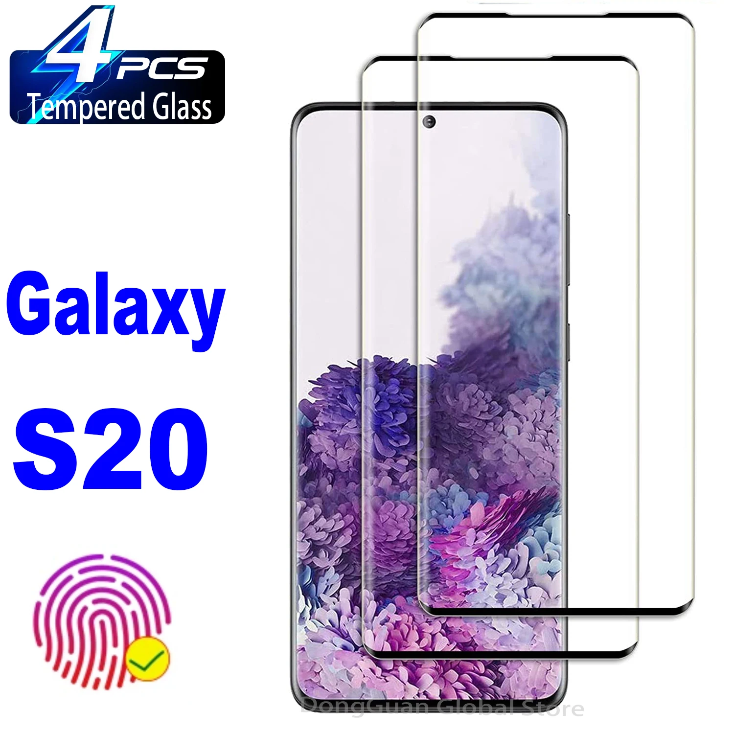 

2/4 шт. закаленное стекло для Samsung Galaxy S20 S21 S22 S23 Ultra Plus 5G Note 20 Ультра изогнутое Защитное стекло для экрана со сканером отпечатков пальцев