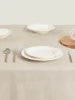 1pc Linen Tablecloth Beige Rectangular Fabric for Dining Picnic Camping 2