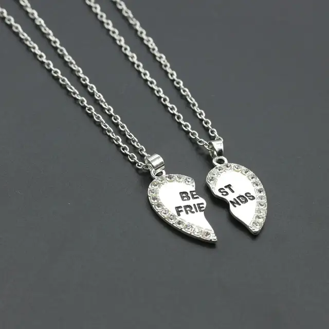 Unisex New Pcs Heart Shape Pendant Best Friends Couple Necklaces