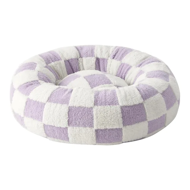 Cute Dog Bed for Small Dogs, Washable Puppy Beds,Cozy Round Orthopedic Pet Sofa with Jacquard Shaggy Plush and Anti Slip Bottom 5