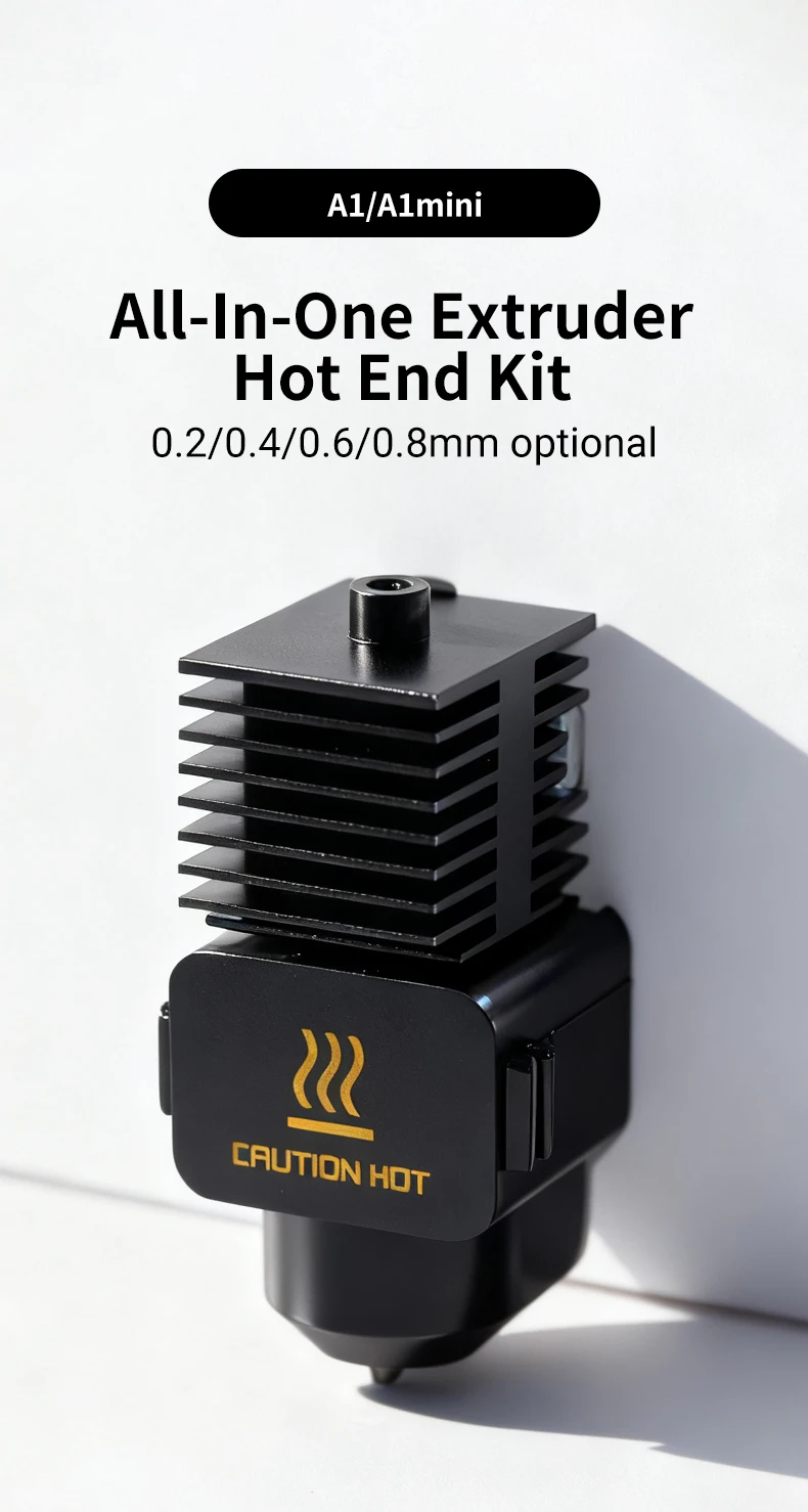 Lab A1 Hotend-Kit, einteilige Baugruppe, gehärtete Stahldüse 0,2/0,4/0,6/0,8 mm, verbessertes Hot-End für Lab A1 Mini 3D-Drucker-Teile – Detail 1