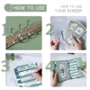 A6 Binder Budget Planner Notebook Covers Folder A6 Size 6 Hole Binder Pockets Plastic Binder Zipper Money Saving Envelope 3