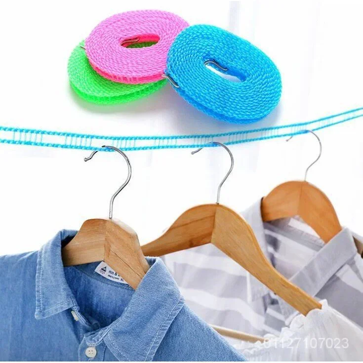 Portable Anti-skid Windproof Clothesline Fence-type Windproof Clothesline Clothesline Quilt Airing Rope Outdoor Travel Household 3