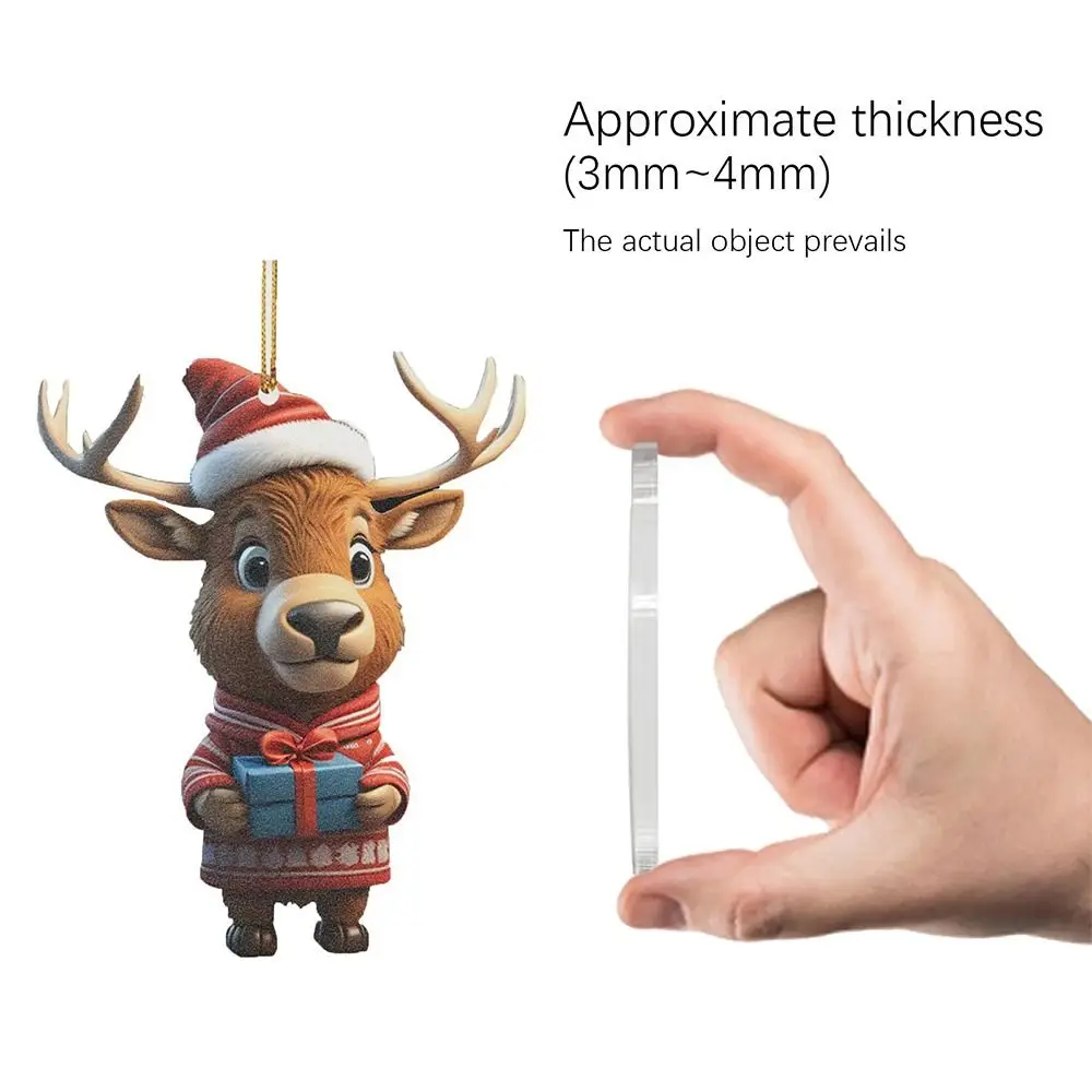 Multicolor Christmas Decorations Delicate Cartoon Snowman Deer Hanging Pendants Car Hangable Embellishment Party Supplies 1PC christmas decorations