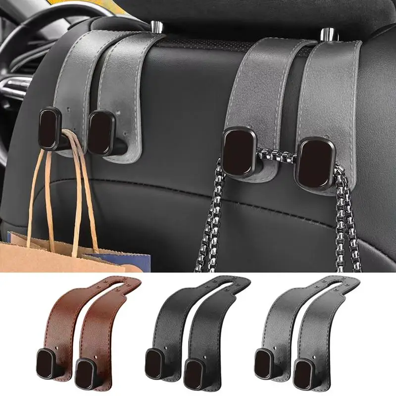 Car Purse Hook PU Leather Purse Holder for Car Versatile Hanger Storage Organizer for Trunk Vehicle Organization Accessories