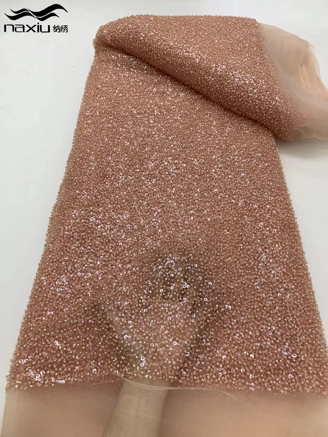 

Madison, африканская кружевная ткань с блестками 2024, высококачественные модные нигерийские бусины, вышитая французская Тюлевая ткань для нигерийского платья