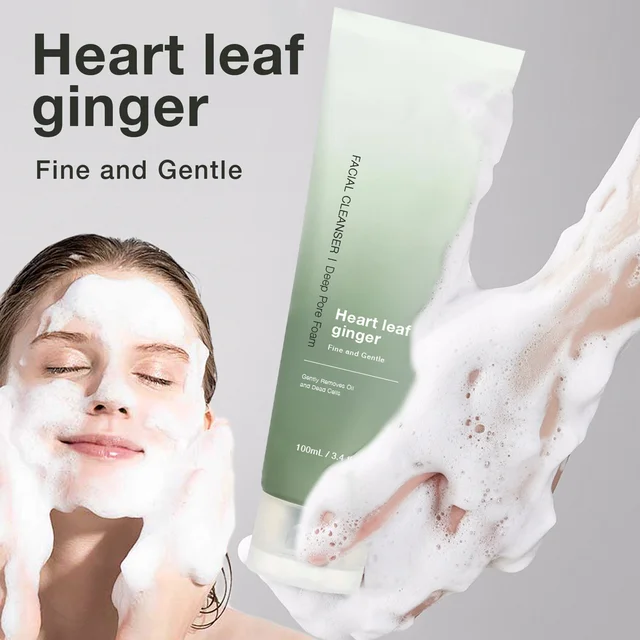 Facial Cleanser Heartleaf Succinic Moisture Cleansing Foam Deep Cleaning Oil Control Pore Soothing Korean Cosmetic Skin Care 1