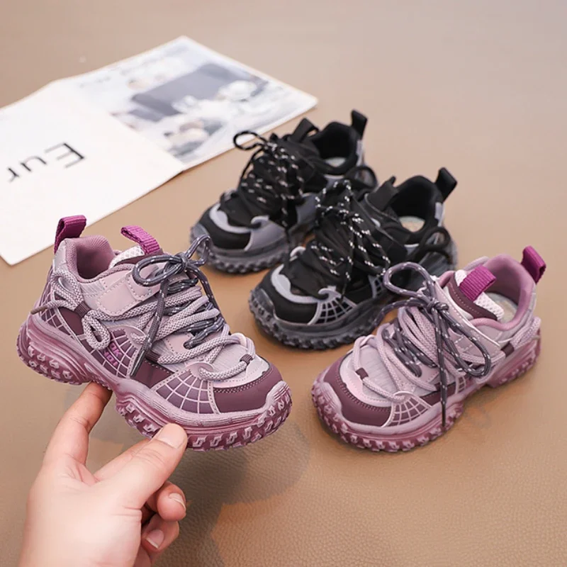 Kids Breathable Chunky Sneakers for School and Basketball