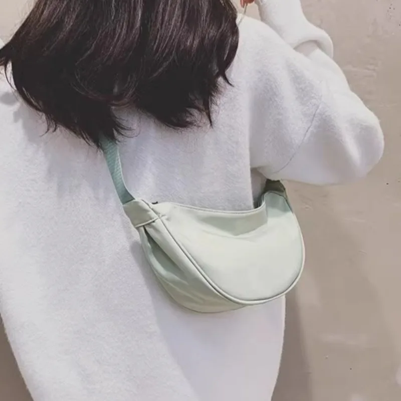 Portable Nylon Crossbody Bag Women Adjustable Strap Length Multicolor Handbag Girls Small Items Storage Single Shoulder Bags