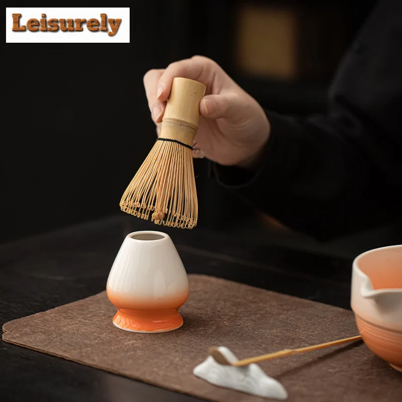 2pc/lot Gradient Color Conch Ceramic Tea Set Complete Set Japanese Matcha Set Kit Tea Ceremony Kitchen Supplies for Tea Lovers