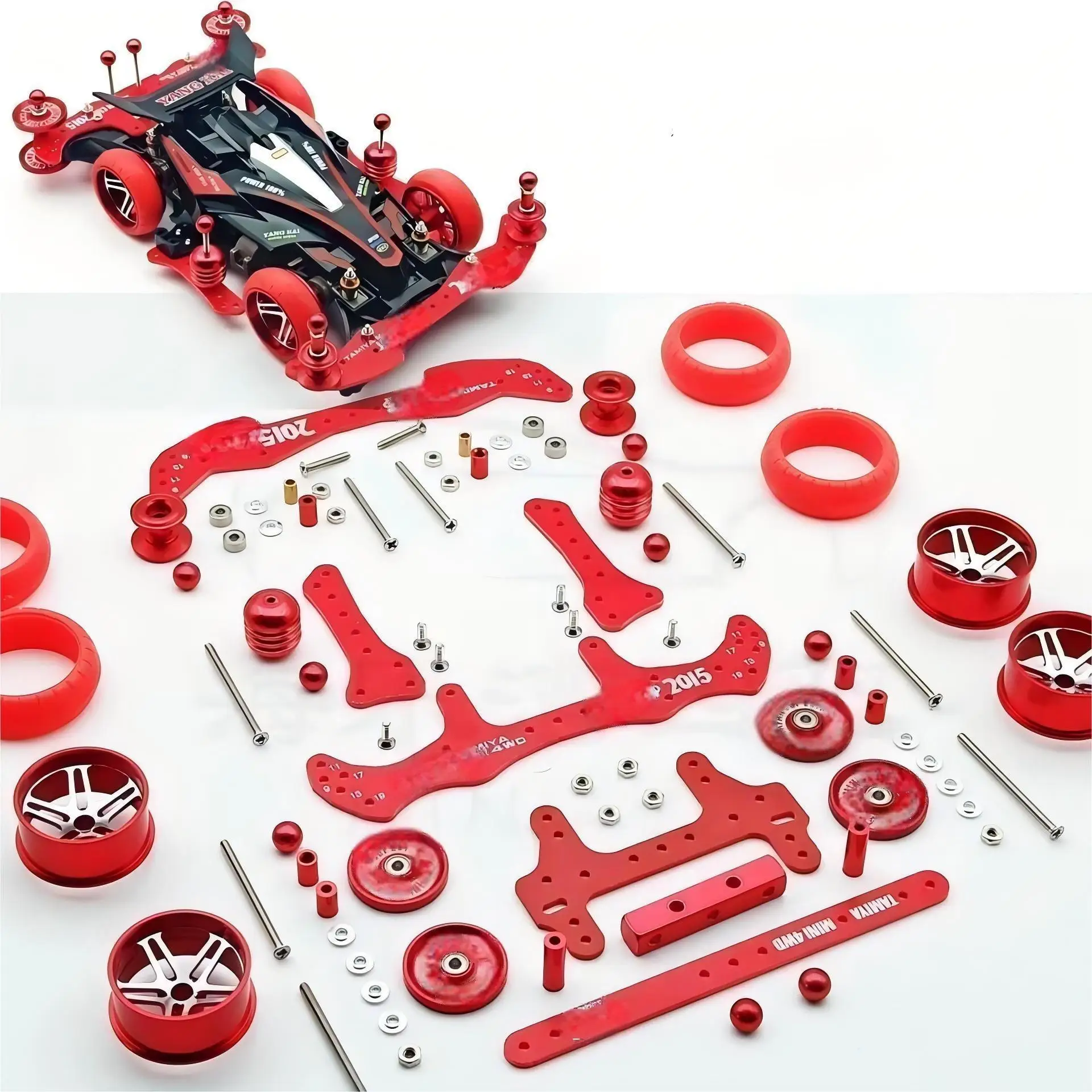 MA AR FMA Chassis Upgrade Aluminum Alloy Base Fiberglass Front & Rear Parts Mini 4WD Upgrade Kit Tuning Damping Stabilizer Set