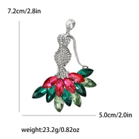 Sparkling Rhinestone Mermaid Brooches for Women Unisex Glamour Pins 4-color Available Casual Party Accessories Gifts 6