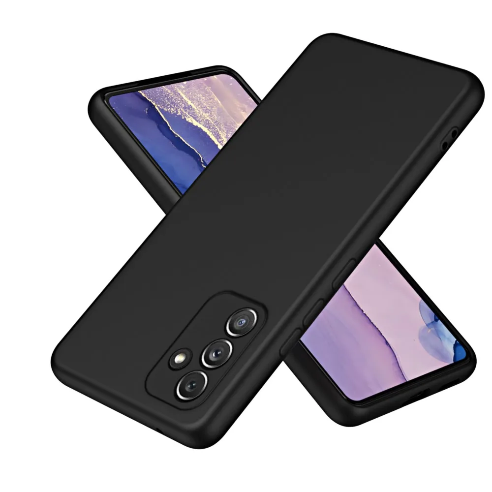 Shockproof Matte Black Silicone Phone Case - Durable and Sleek Protective Cover