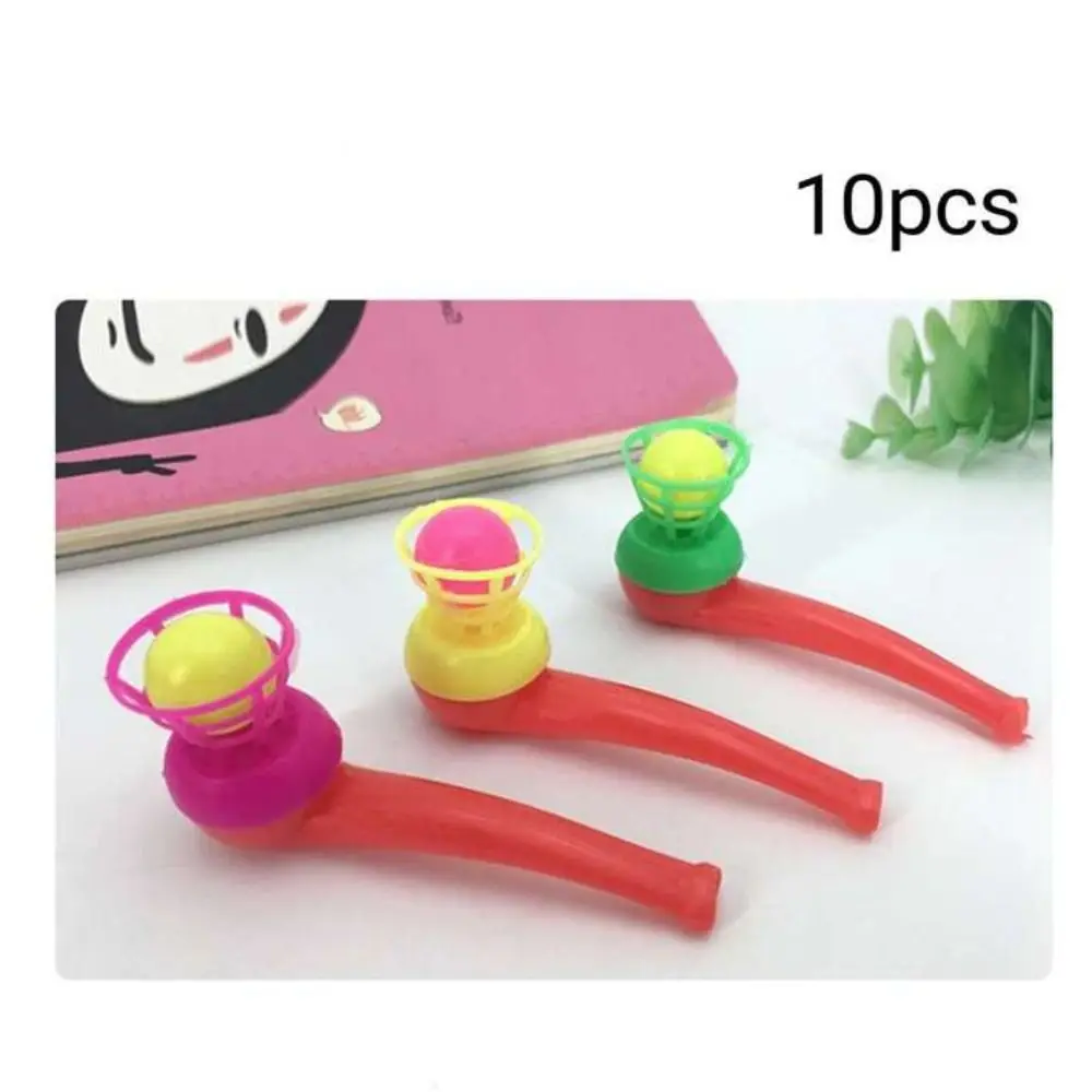 

10PCS Family Game Suspended Baby Blow Pipe Toys Float Blowing Balls Breath Rod Ball Balance Training