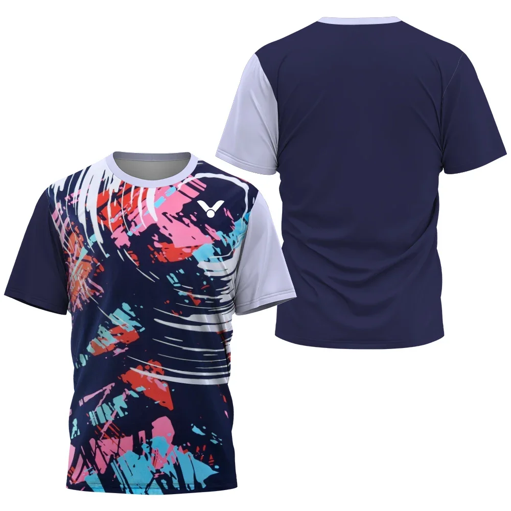 Short Sleeve T Shirt Badminton Uniforms 2025 Breathable Badminton Tennis T-shirt Men's Fashion Sportswear Top Men's Fitness Short Sleeve Outdoor Sportswear Soft and Com