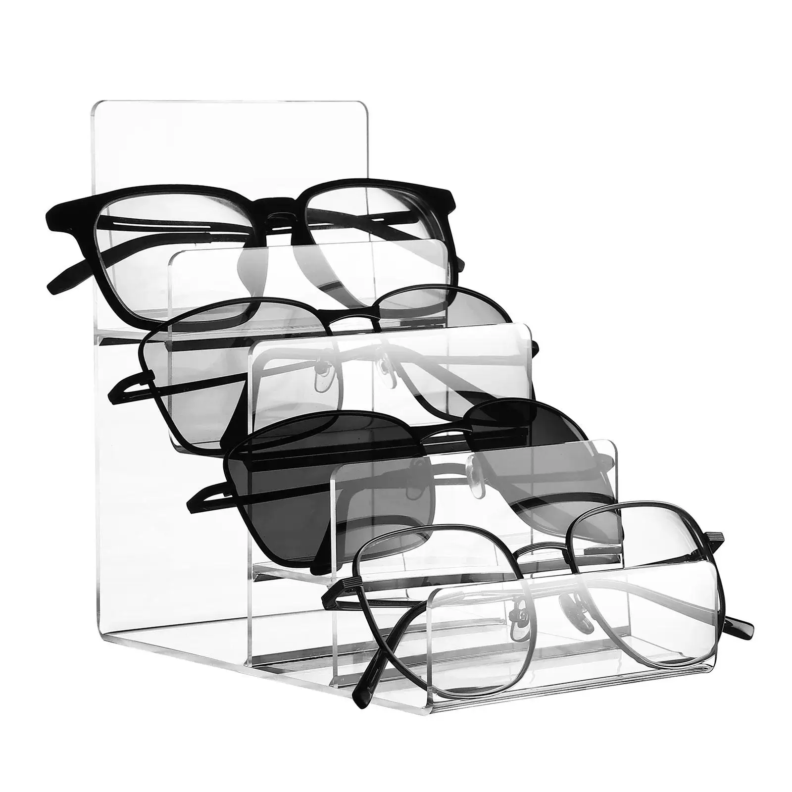 Acrylic Display Riser Decoration Transparent Step Display Collectibles Display Shelf for Glasses Purse Wallet Jewelry Cosmetic