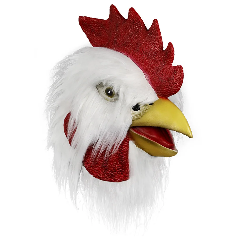 

Plush Rooster Mask Latex Rooster Headgear Animal Prop Halloween Masquerade Party Play Stage Performance Mask