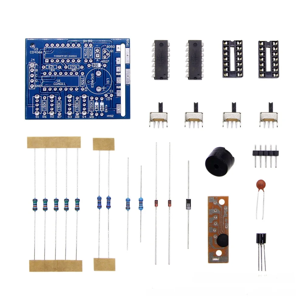 4.5V5V 작동 및 플라스틱 금속 구조를 갖춘 DIY 키트용 취미용자용 16음 효과 전자 모듈