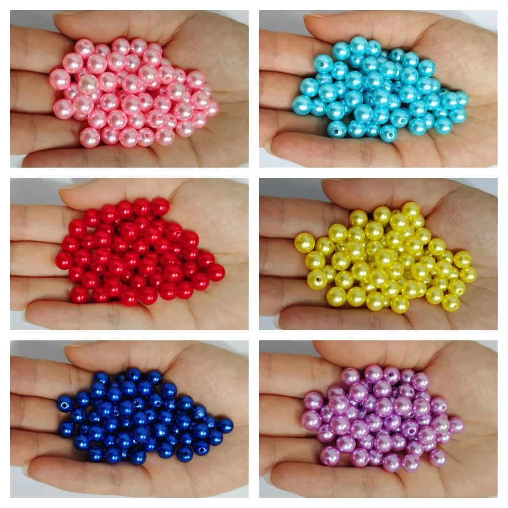 

500 Gram 3mm-30mm Round Beads 2 Holes Imitation Pearl for Craft Decorations Women DIY Clothes Jewelry Sew On Beads Accessories