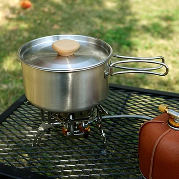 Outdoor Stainless Steel Camping Pot Set Practical Pot And Pan Cook Set For Climbing